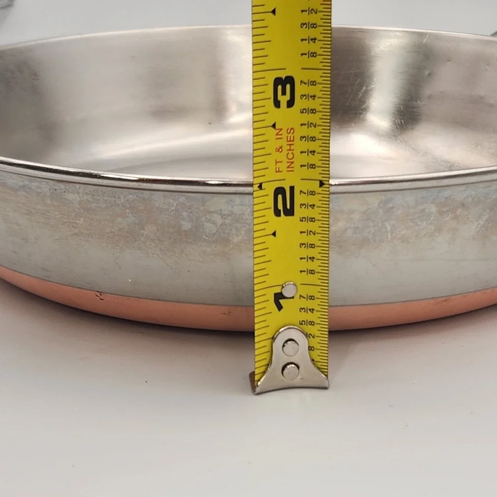 Vintage Revere Ware 9 Inch Skillet Copper Bottom Stainless Clinton IL USA - 1988